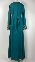 Long Sleeve Printed Abaya, Green