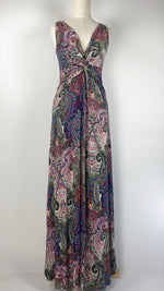 Sleeveless Knit Paisley Maxi Dress, Colored